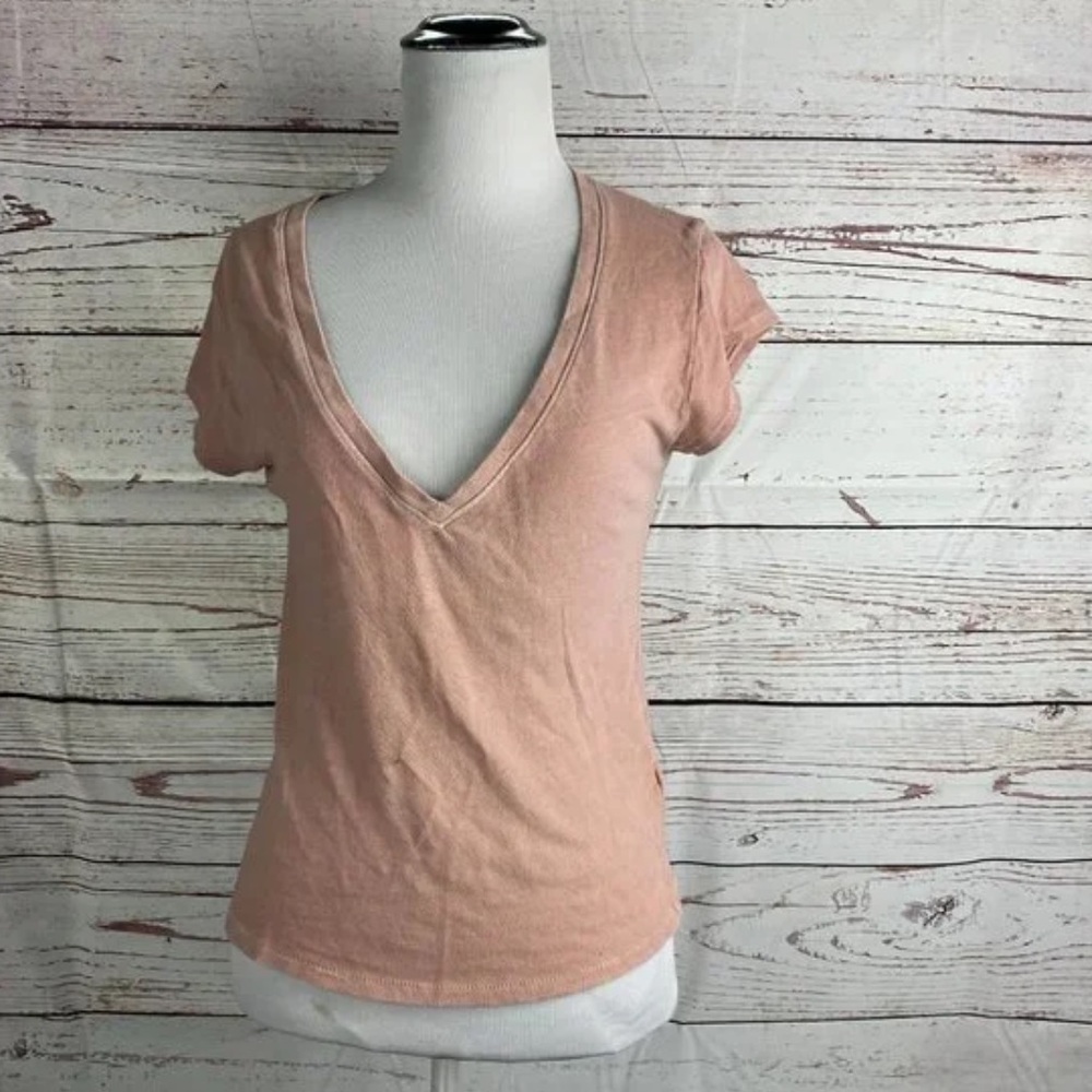 Free People Cropped Plunge V-Neck tee